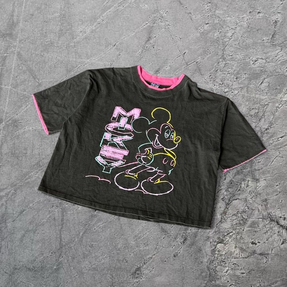 VTG 1980s Disney Minnie Mouse single stitched Y2K women’s cropped fit tee shirt